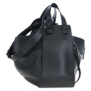 LOEWE Hammock Medium Hand Bag Leather 2way Black Silver Auth ep15172SAV-1