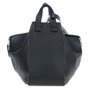 LOEWE Hammock Medium Hand Bag Leather 2way Black Silver Auth ep15172SAV-2