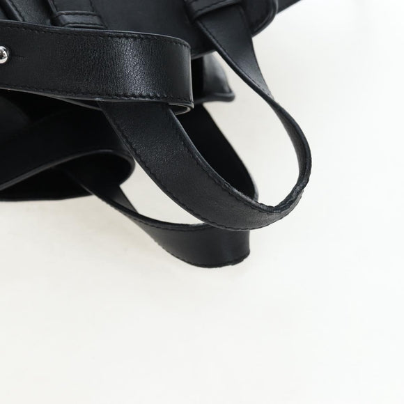 LOEWE Hammock Medium Hand Bag Leather 2way Black Silver Auth ep15172SAV