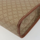 CELINE Macadam Clutch Bag PVC Leather Beige Gold Tone Auth ep15177-10