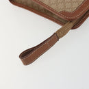 CELINE Macadam Clutch Bag PVC Leather Beige Gold Tone Auth ep15177-12