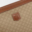 CELINE Macadam Clutch Bag PVC Leather Beige Gold Tone Auth ep15177-13
