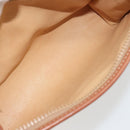 CELINE Macadam Clutch Bag PVC Leather Beige Gold Tone Auth ep15177-16