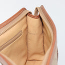 CELINE Macadam Clutch Bag PVC Leather Beige Gold Tone Auth ep15177-17