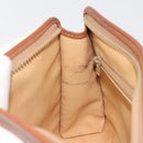 CELINE Macadam Clutch Bag PVC Leather Beige Gold Tone Auth ep15177-18