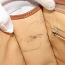 CELINE Macadam Clutch Bag PVC Leather Beige Gold Tone Auth ep15177-19