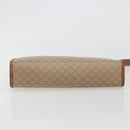 CELINE Macadam Clutch Bag PVC Leather Beige Gold Tone Auth ep15177-7