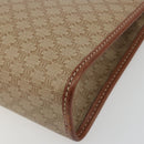 CELINE Macadam Clutch Bag PVC Leather Beige Gold Tone Auth ep15177-8