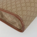 CELINE Macadam Clutch Bag PVC Leather Beige Gold Tone Auth ep15177-9