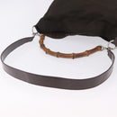 GUCCI Bamboo Hand Bag Nylon 2way Khaki Silver 001 2404 1577 0 Auth ep15179-9