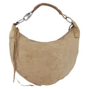 GUCCI Shoulder Bag Leather Beige Silver 95726 Auth ep15181-13