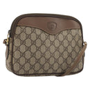 GUCCI GG Supreme Shoulder Bag PVC Leather Beige Gold Tone Auth ep15182-1