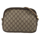 GUCCI GG Supreme Shoulder Bag PVC Leather Beige Gold Tone Auth ep15182-3