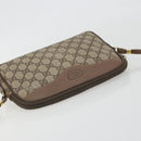 GUCCI GG Supreme Shoulder Bag PVC Leather Beige Gold Tone Auth ep15182-6