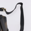 FENDI Pecan Canvas Boston Bag 2way Black Gold Tone Auth ep15183-14