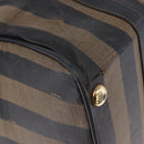 FENDI Pecan Canvas Boston Bag 2way Black Gold Tone Auth ep15183-15