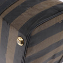 FENDI Pecan Canvas Boston Bag 2way Black Gold Tone Auth ep15183-18