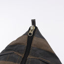 FENDI Pecan Canvas Boston Bag 2way Black Gold Tone Auth ep15183-20