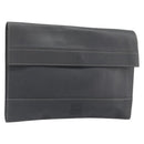 LOEWE Clutch Bag Leather Gray Auth ep15192-1