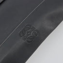 LOEWE Clutch Bag Leather Gray Auth ep15192-8