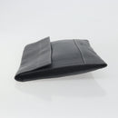 LOEWE Clutch Bag Leather Gray Auth ep15192-4