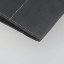 LOEWE Clutch Bag Leather Gray Auth ep15192-14