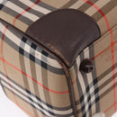 Burberrys Nova Check Boston Bag Canvas Beige Gold Tone Auth ep15193A-12