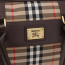 Burberrys Nova Check Boston Bag Canvas Beige Gold Tone Auth ep15193A-14