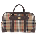 Burberrys Nova Check Boston Bag Canvas Beige Gold Tone Auth ep15193A-2
