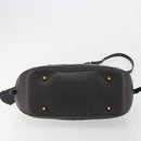 BURBERRY Hand Bag Leather 2way Black Gold Tone Auth ep15195-5