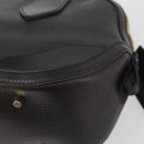 BURBERRY Hand Bag Leather 2way Black Gold Tone Auth ep15195-17