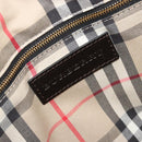 BURBERRY Hand Bag Leather 2way Black Gold Tone Auth ep15195-22