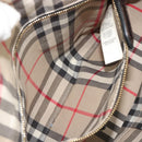 BURBERRY Hand Bag Leather 2way Black Gold Tone Auth ep15195-26