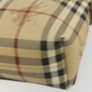 BURBERRY Nova Check Shoulder Bag PVC Leather Beige Gold Tone Auth ep15196A-12