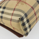 BURBERRY Nova Check Shoulder Bag PVC Leather Beige Gold Tone Auth ep15196A-13