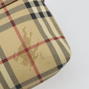 BURBERRY Nova Check Shoulder Bag PVC Leather Beige Gold Tone Auth ep15196A-14
