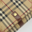 BURBERRY Nova Check Shoulder Bag PVC Leather Beige Gold Tone Auth ep15196A-15