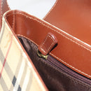 BURBERRY Nova Check Shoulder Bag PVC Leather Beige Gold Tone Auth ep15196A-21