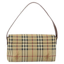 BURBERRY Nova Check Shoulder Bag PVC Leather Beige Gold Tone Auth ep15196A-3