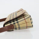 BURBERRY Nova Check Shoulder Bag PVC Leather Beige Gold Tone Auth ep15196A-5