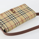 BURBERRY Nova Check Shoulder Bag PVC Leather Beige Gold Tone Auth ep15196A-6