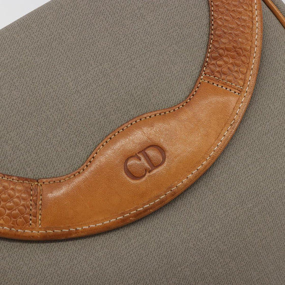 Christian Dior Shoulder Bag PVC Leather Gray Brown Auth ep15197