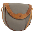 Christian Dior Shoulder Bag PVC Leather Gray Brown Auth ep15197-1