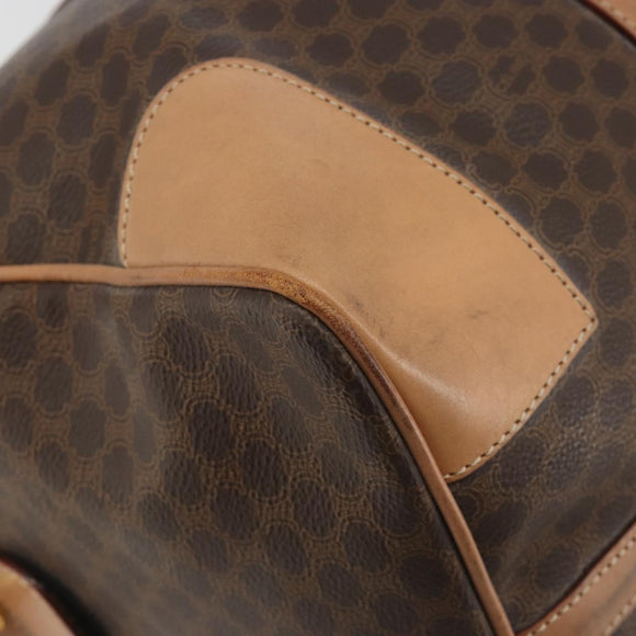 CELINE Macadam Boston Bag PVC Leather Brown Gold Tone Auth ep15198