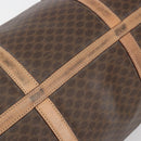CELINE Macadam Boston Bag PVC Leather Brown Gold Tone Auth ep15198-6