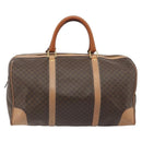 CELINE Macadam Boston Bag PVC Leather Brown Gold Tone Auth ep15198-2