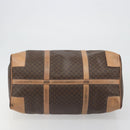 CELINE Macadam Boston Bag PVC Leather Brown Gold Tone Auth ep15198-5