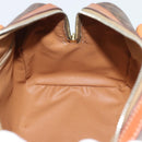 CELINE Macadam Hand Bag PVC Leather Brown Gold Tone Auth ep15199A-18