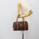CELINE Macadam Hand Bag PVC Leather Brown Gold Tone Auth ep15199A-23