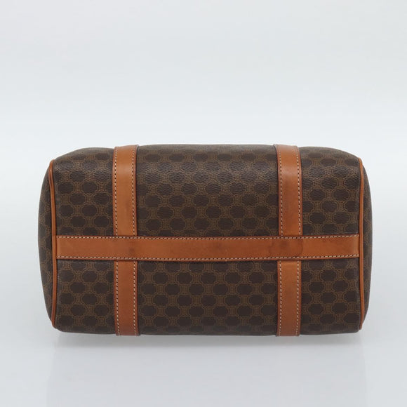 CELINE Macadam Hand Bag PVC Leather Brown Gold Tone Auth ep15199A